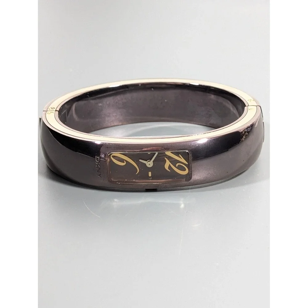 DKNY Bangle Watch Women's Brownish Purple & Gold Tone‎ Working Fits 6.5